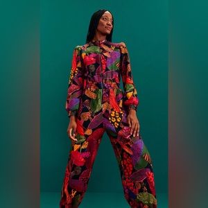 NWT Farm Rio Leopard Mushroom French Terry Jumpsuit